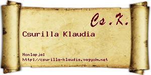Csurilla Klaudia névjegykártya