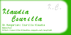 klaudia csurilla business card